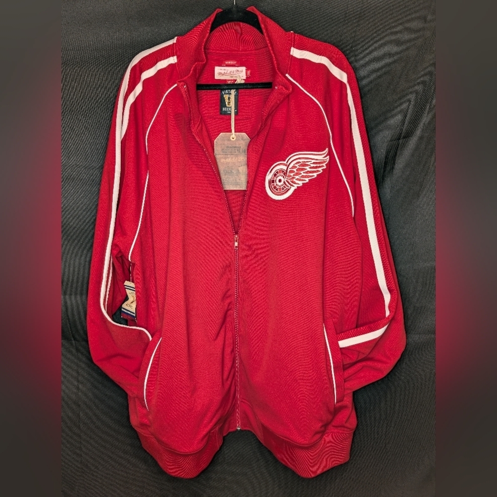 Mitchell & Ness Detroit Red Wings Full Zip Track Jacket - Size 5LX - Picture 4 of 6